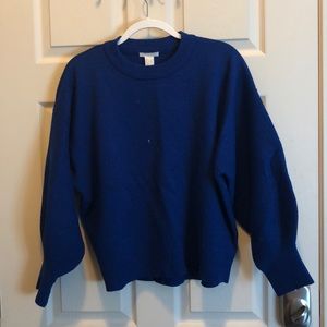 Blue Puff Sleeve Sweater